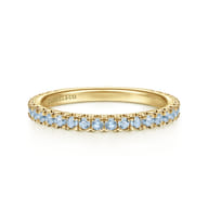 14K Yellow Gold AQ - Aquamarine Ladies Ring