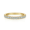 14K Yellow Gold AQ - Aquamarine Ladies Ring