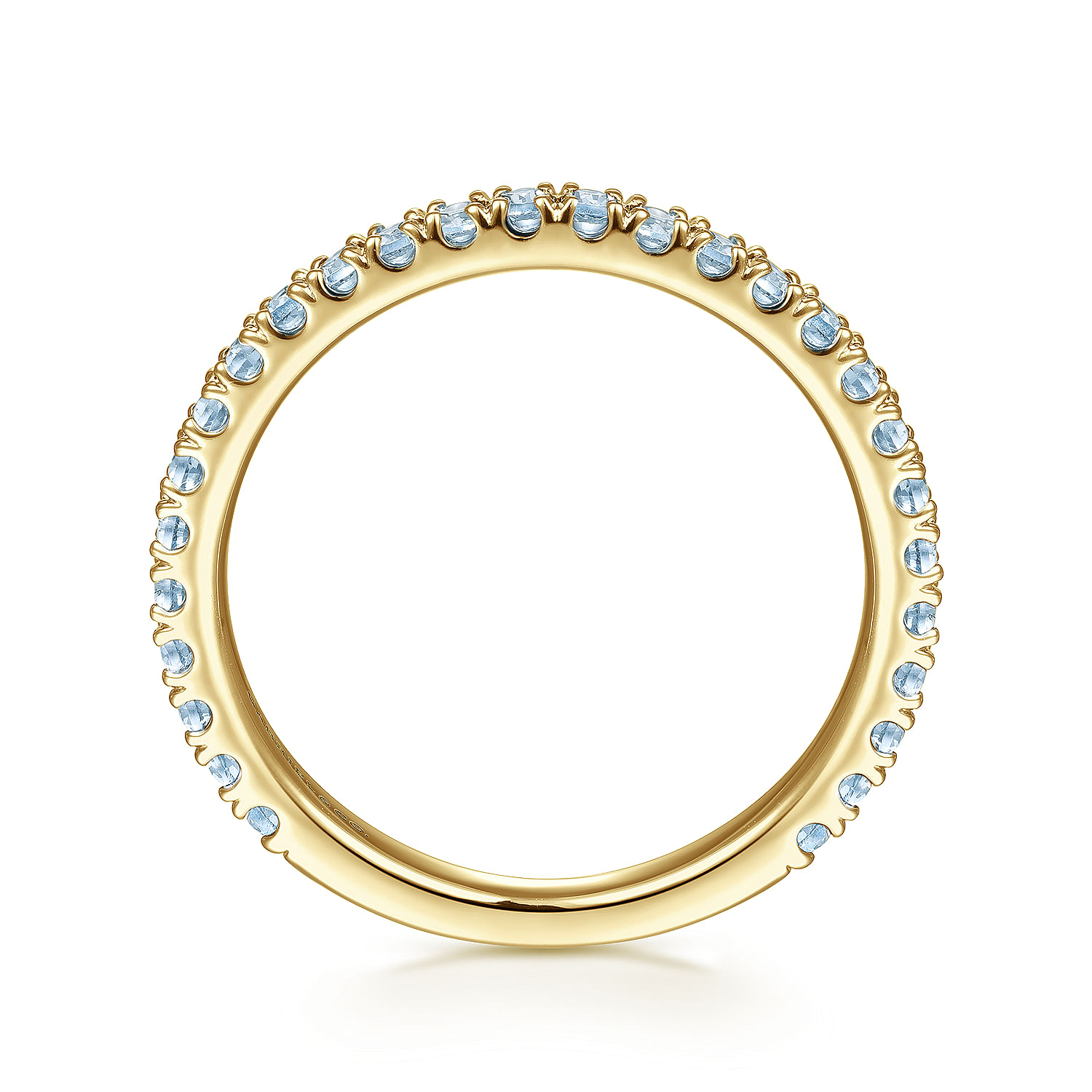 14K Yellow Gold AQ - Aquamarine Ladies Ring