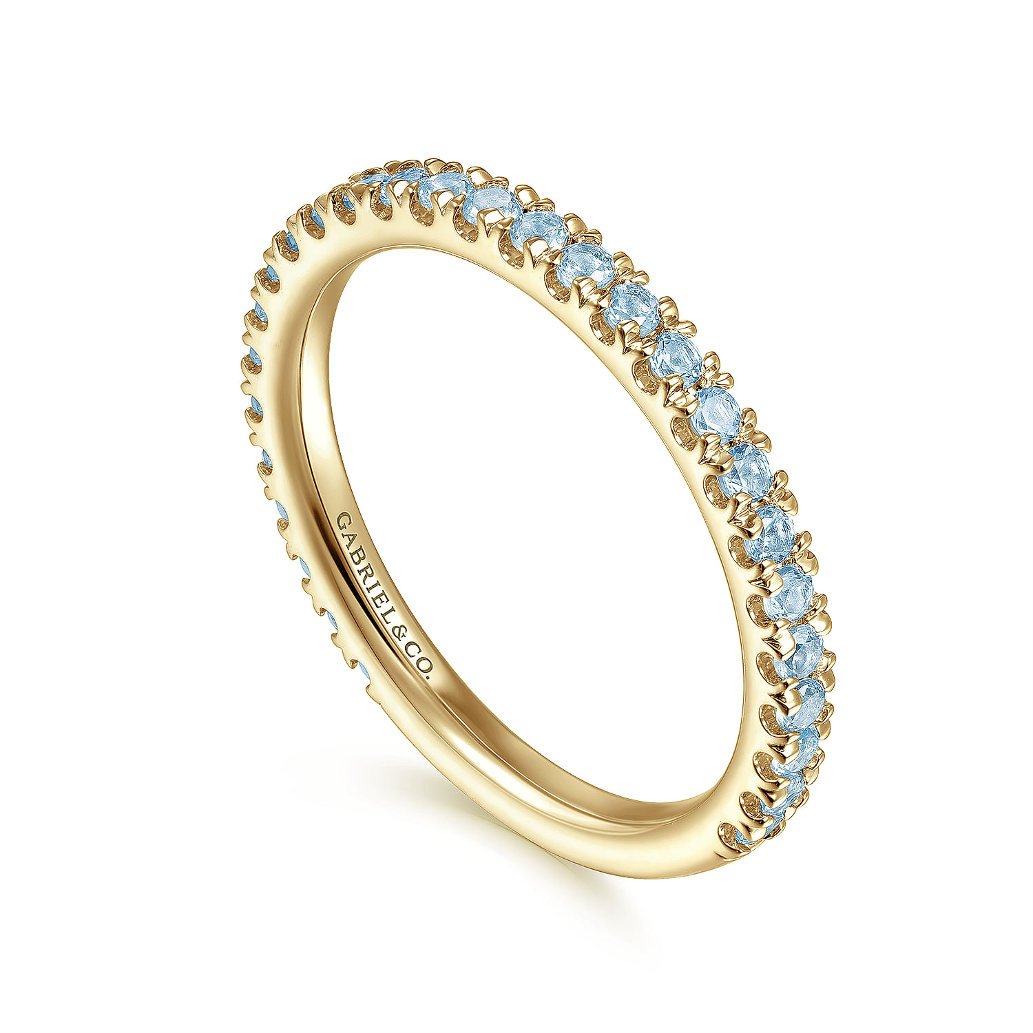 14K Yellow Gold AQ - Aquamarine Ladies Ring