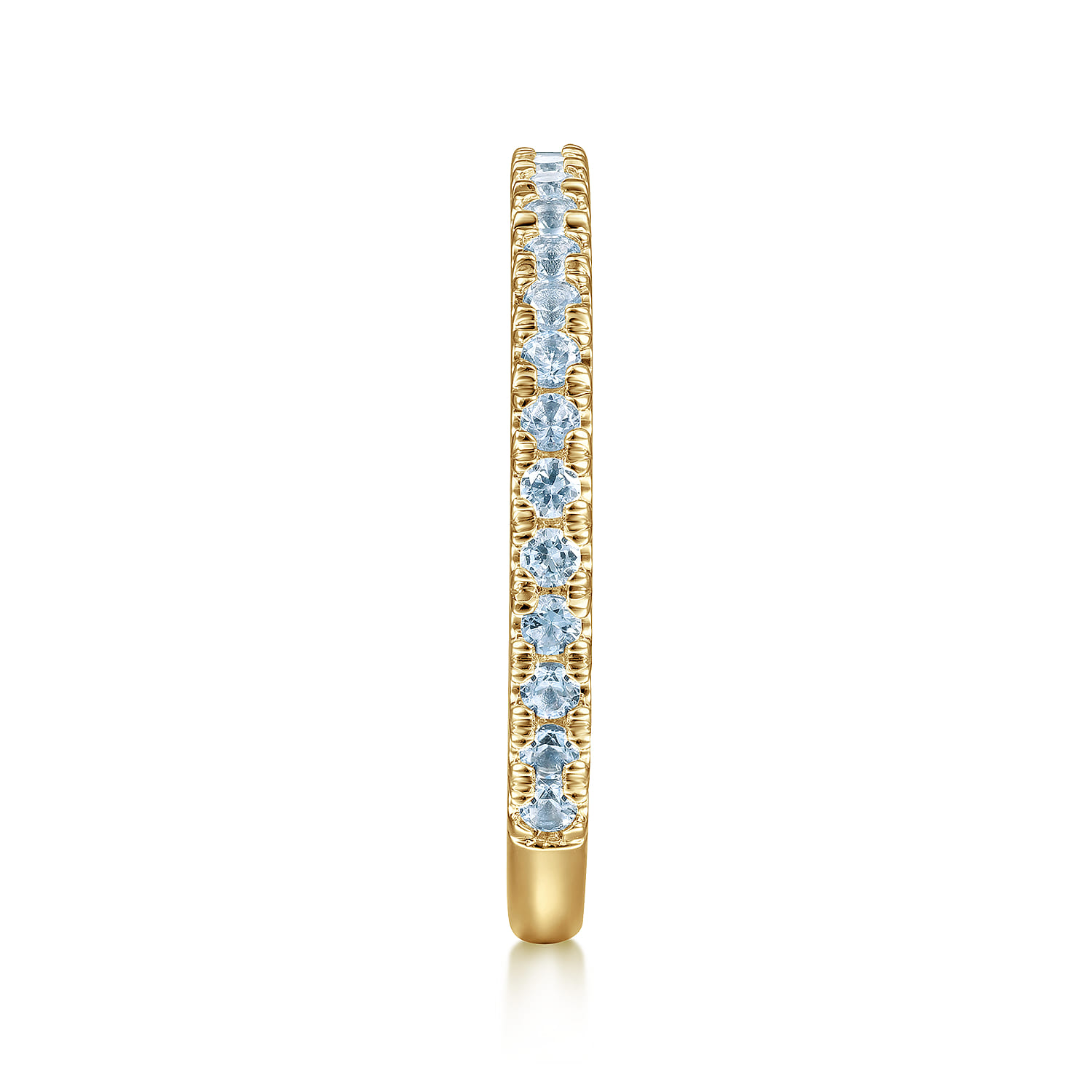 14K Yellow Gold AQ - Aquamarine Ladies Ring - Shot 4