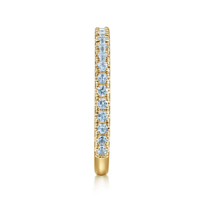 14K Yellow Gold AQ - Aquamarine Ladies Ring