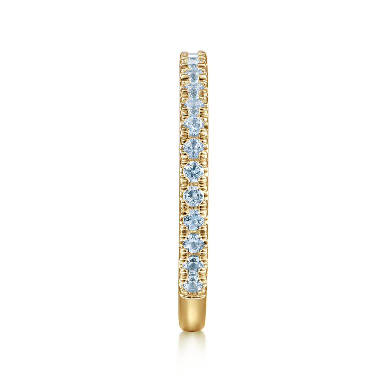 14K Yellow Gold AQ - Aquamarine Ladies Ring - Shot 4