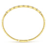 14K Yellow Gold Alternating Baguette and Round Diamond Bangle - 0.85 ct