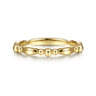 14K Yellow Gold Alternating Bar and Bujukan Bead Stackable Ring