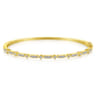 14K Yellow Gold Alternating Geometric Stations Diamond Bangle - 0.22 ct
