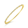 14K Yellow Gold Alternating Geometric Stations Diamond Bangle - 0.22 ct
