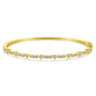 14K Yellow Gold Alternating Geometric Stations Diamond Bangle - 0.22 ct