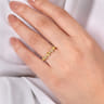 14K Yellow Gold Alternating Geometric and Diamond Station Ring - 0.09 ct