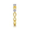 14K Yellow Gold Alternating Open Link and Diamond Stackable Ring - 0.14 ct