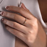 14K Yellow Gold Alternating Open Link and Diamond Stackable Ring - 0.14 ct