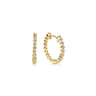 14K Yellow Gold Alternating Square and Round Diamond 15mm Huggies - 0.08 ct