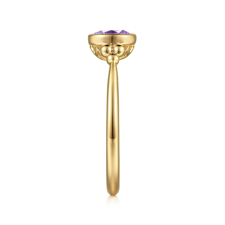 14K Yellow Gold Amethyst Bujukan Ladies' Ring