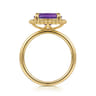 14K Yellow Gold Amethyst Bujukan Ladies Ring