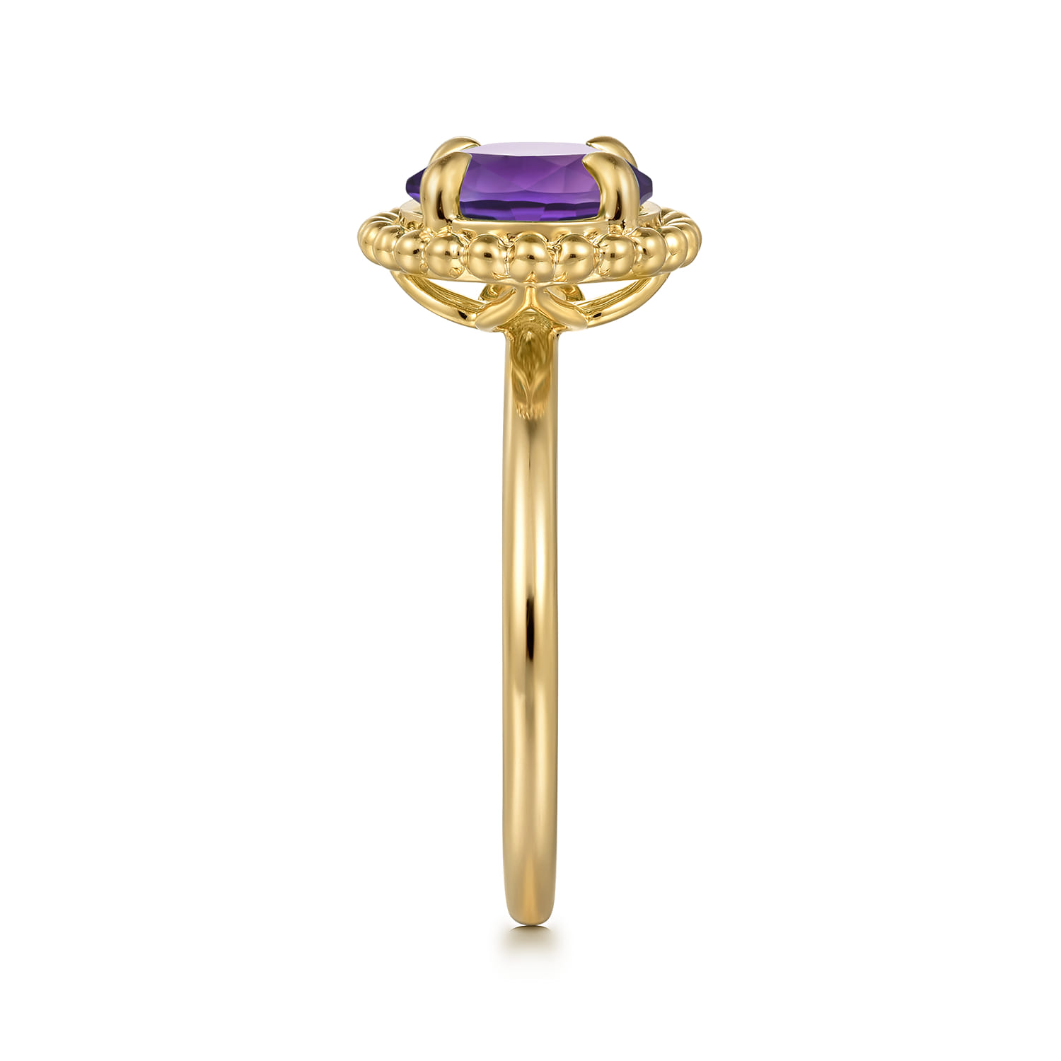 14K Yellow Gold Amethyst Bujukan Ladies Ring - Shot 4