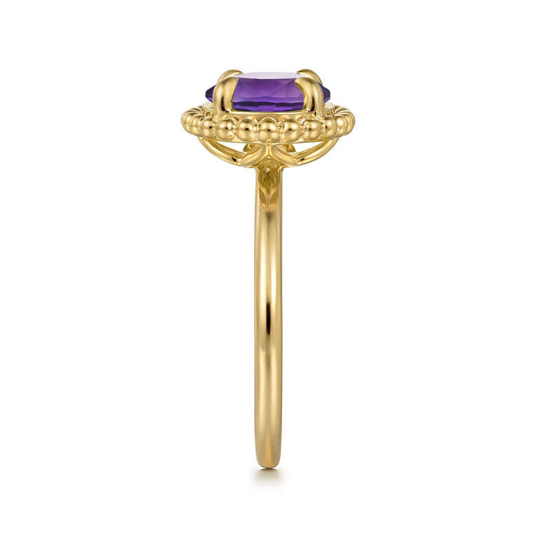 14K Yellow Gold Amethyst Bujukan Ladies Ring - Shot 4