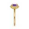 14K Yellow Gold Amethyst Bujukan Ladies Ring
