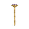 14K Yellow Gold Amethyst Cluster Clover and Bujukan Bead Stackable Ring