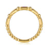 14K Yellow Gold Amethyst Geometric Stackable Ring