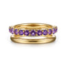 14K Yellow Gold Amethyst Ladies Ring