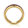 14K Yellow Gold Amethyst Ladies Ring