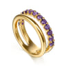 14K Yellow Gold Amethyst Ladies Ring