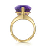 14K Yellow Gold Amethyst Pear Shape Ladies Ring