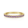 14K Yellow Gold Amethyst Stackable Ring