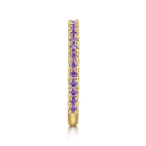 14K Yellow Gold Amethyst Stackable Ring