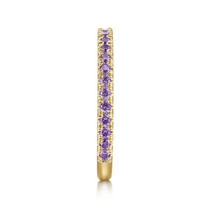 14K Yellow Gold Amethyst Stackable Ring