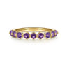 14K Yellow Gold Amethyst Stackable Ring