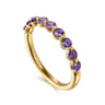 14K Yellow Gold Amethyst Stackable Ring