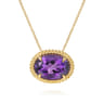 14K Yellow Gold Amethyst and Bujukan Double Pendant Necklace