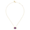 14K Yellow Gold Amethyst and Bujukan Double Pendant Necklace