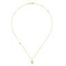 14K Yellow Gold Ampersand Pendant Necklace with Bezel Set Diamond Drop - 0.02 ct