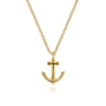 14K Yellow Gold Anchor Pendant Necklace