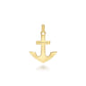 14K Yellow Gold Anchor Pendant with Diamonds - 0.1 ct