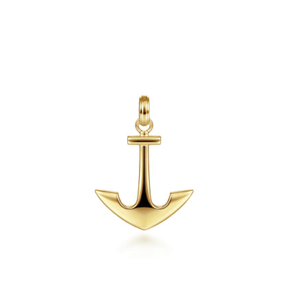 14K Yellow Gold Anchor Pendant