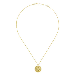 14K Yellow Gold Angel Pendant Necklace