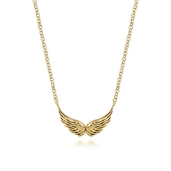 14K Yellow Gold Angel Wings Necklace