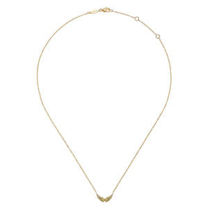 14K Yellow Gold Angel Wings Necklace