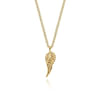 14K Yellow Gold Angel Wings Pendant Necklace