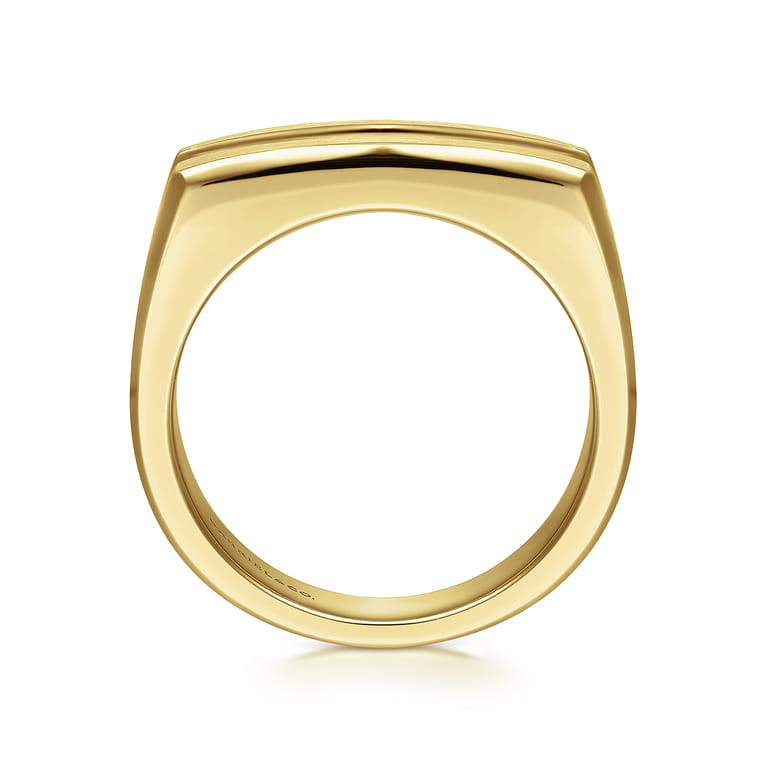 14K Yellow Gold Angular Diamond Ring in Satin Finish - 0.5 ct - Shot 2