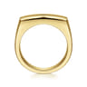 14K Yellow Gold Angular Diamond Ring in Satin Finish - 0.5 ct