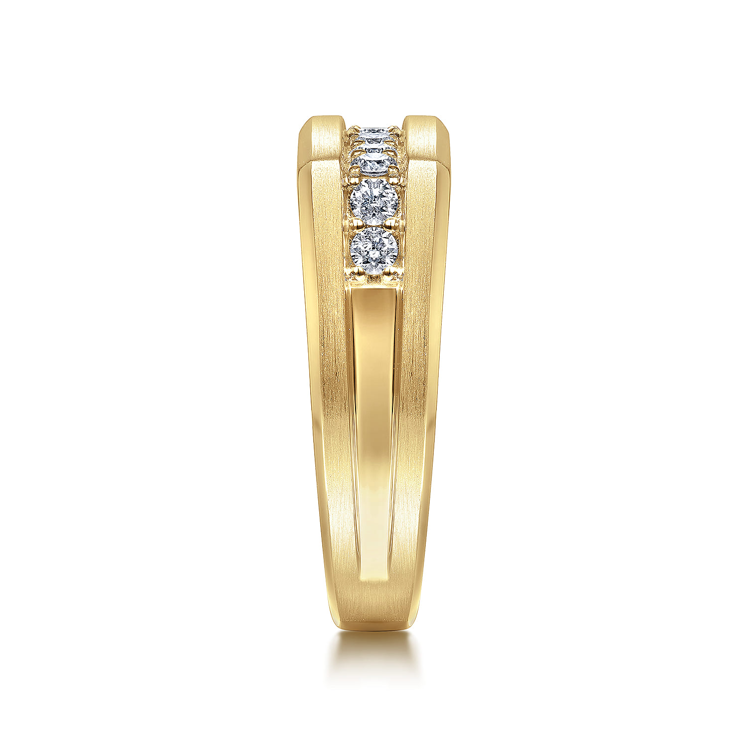 14K Yellow Gold Angular Diamond Ring in Satin Finish - 0.5 ct - Shot 4