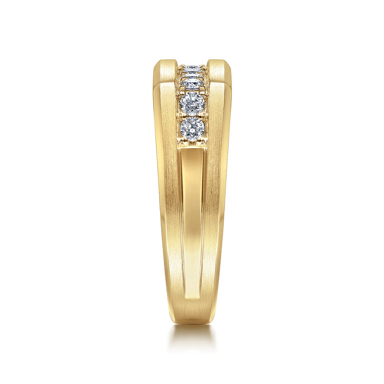 14K Yellow Gold Angular Diamond Ring in Satin Finish - 0.5 ct - Shot 4