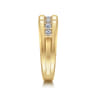 14K Yellow Gold Angular Diamond Ring in Satin Finish - 0.5 ct