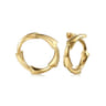 14K Yellow Gold Angular Station Hoop Earrings