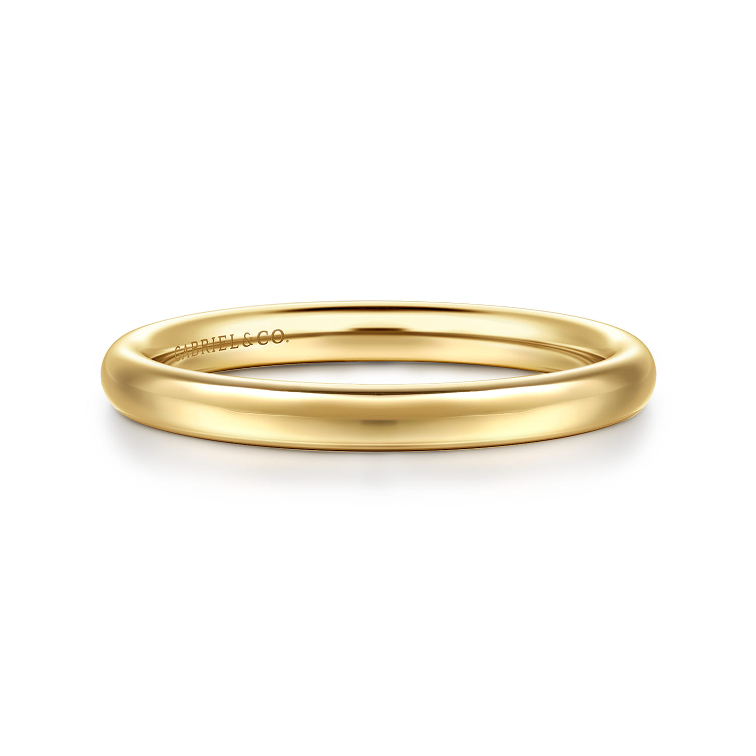 Straight Wedding Ring in 14k Yellow Gold with   at Gabriel & Co. - Shot 1