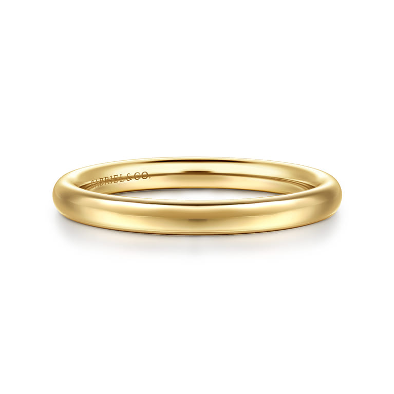 Straight Wedding Ring in 14k Yellow Gold with   at Gabriel & Co. - Shot 1
